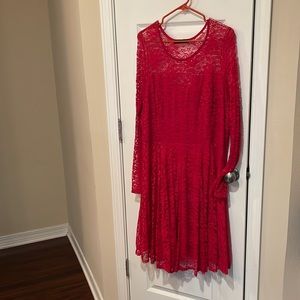 Red lace dress